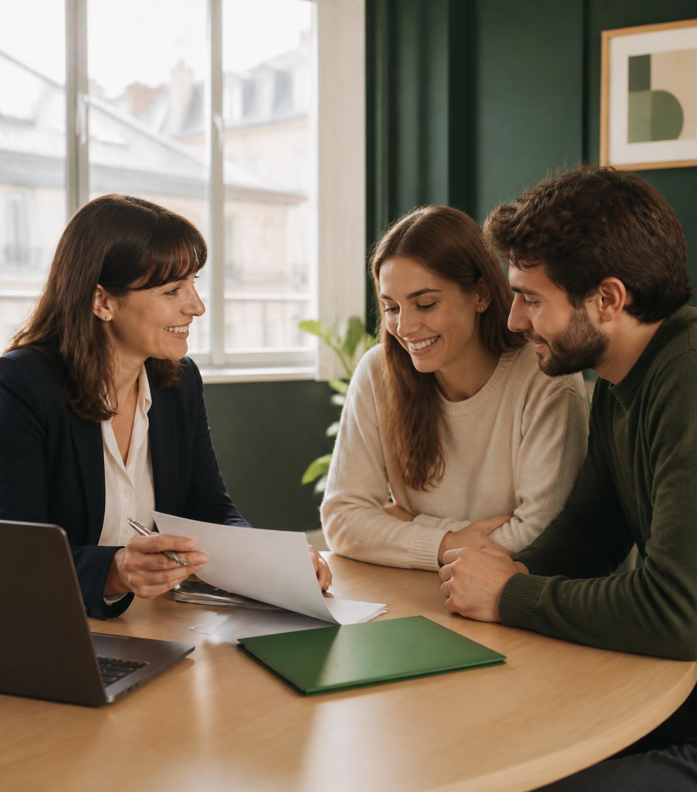 Une conseillère SolidAide accompagne un couple dans sa demande d'aide financière